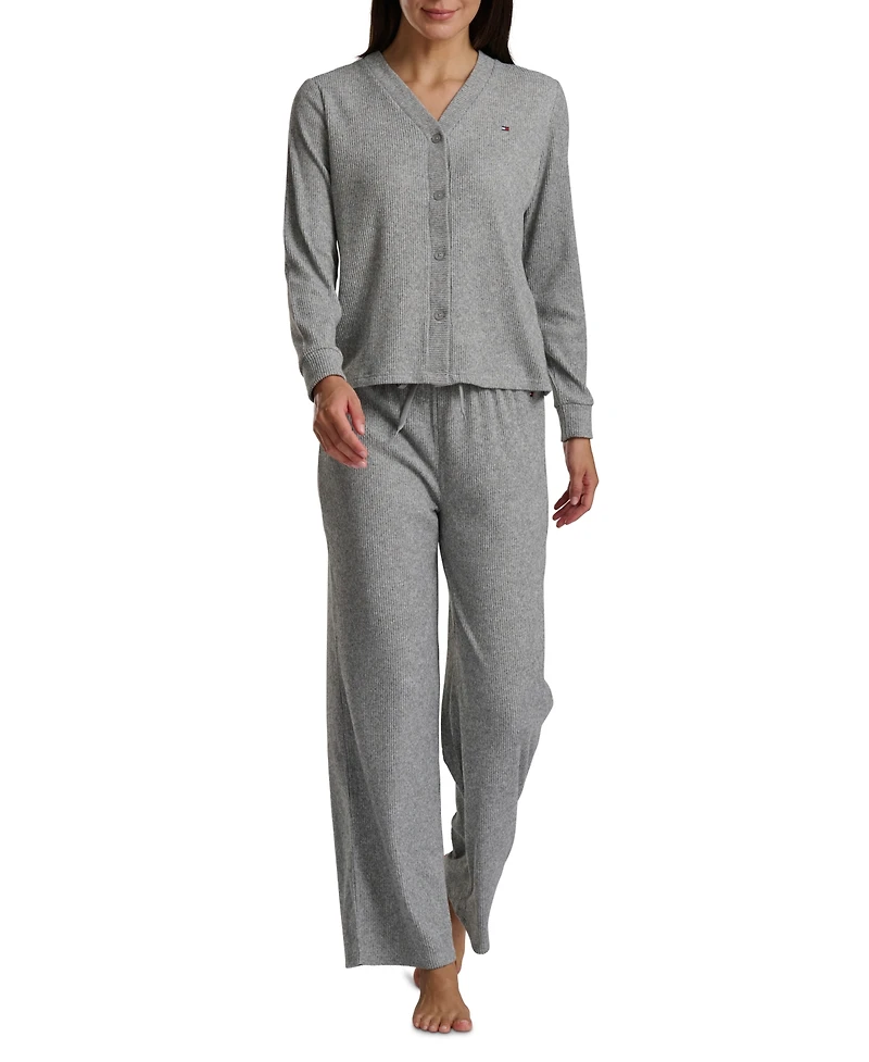 Tommy Hilfiger Women's 2-Piece Long Sleeve Cardigan and Pants Set