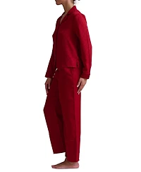 Tommy Hilfiger Women's 2-Pc. Satin Logo Notch Collar Pajamas Set