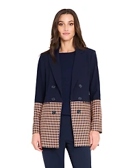 Tahari Asl Women's & Petite Houndstooth Color Block Jacket, Regular
