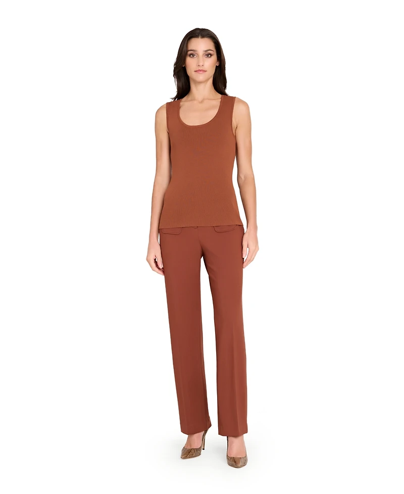 Tahari Asl Women's Patch Pockets Flare Pants, Regular & Petite