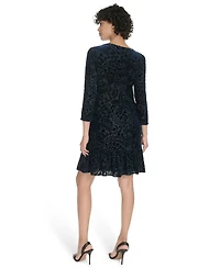Tommy Hilfiger Women's Crewneck Ruffled Hem Dress