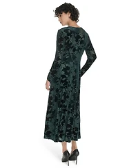 Tommy Hilfiger Women's Keyhole Printed Midi Dress