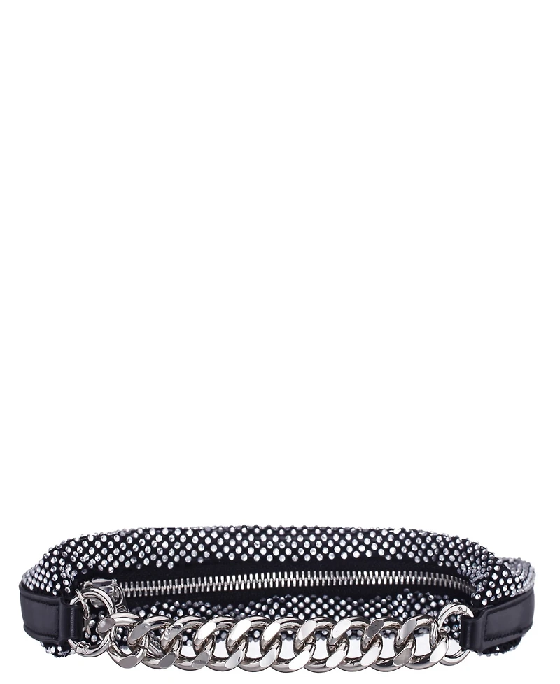 Nina Crystal Mesh Zipper Hobo Bag