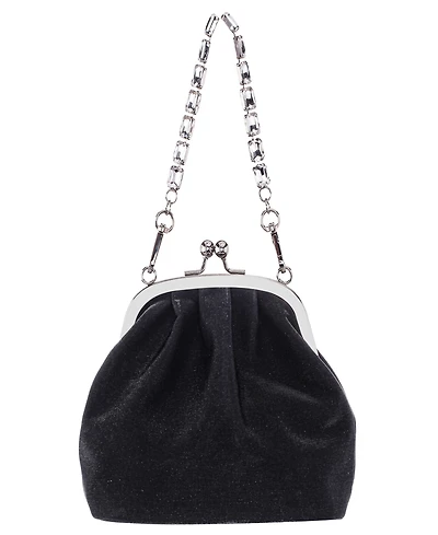 Nina Vintage Style Crystal Handle Frame Clutch