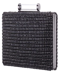 Nina Mini Crystal Encrusted Minaudiere Lift Lock Clutch