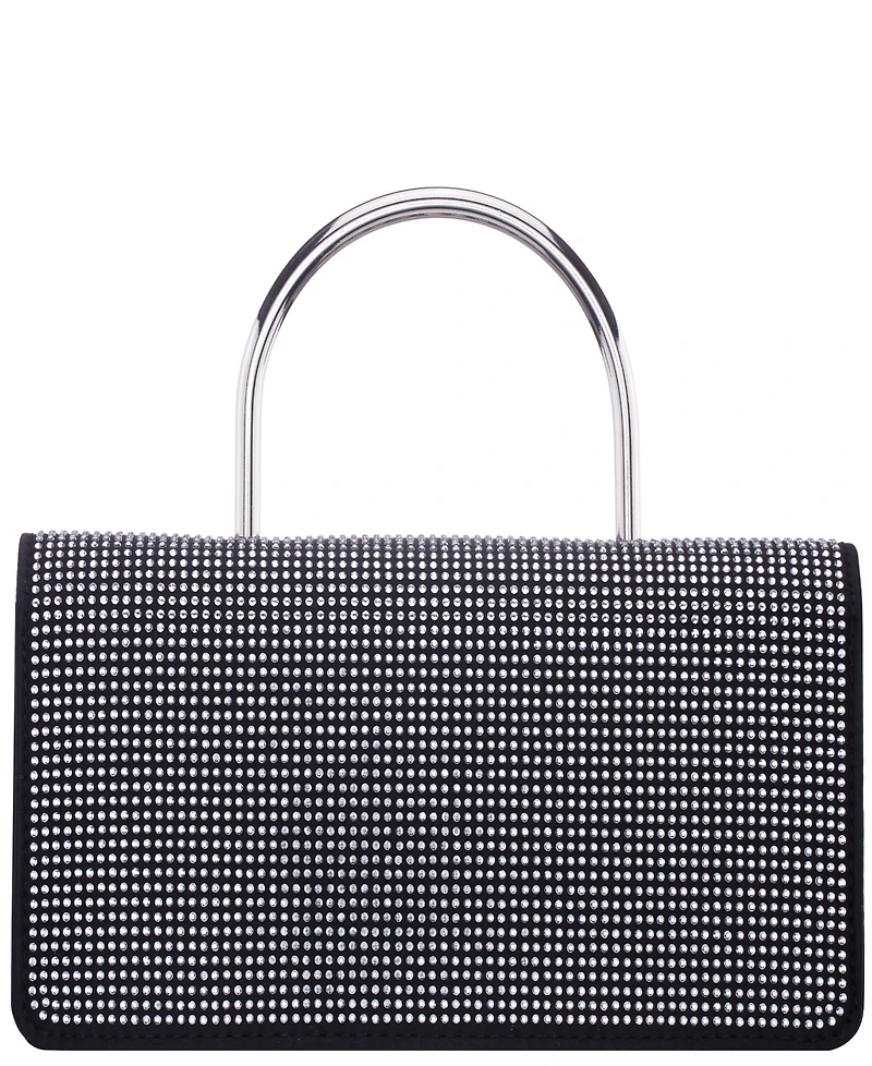 Nina Elongated Crystal Magnetic Snap Satchel Bag