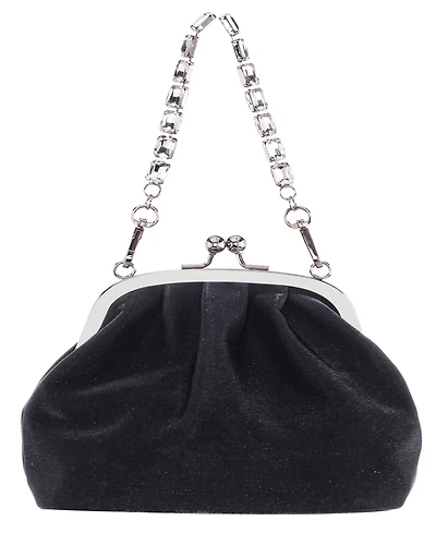 Nina Vintage Style Crystal Handle Frame Clutch