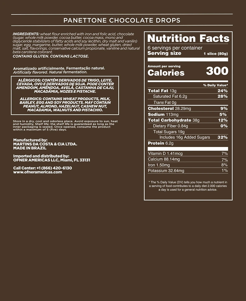 Ofner Chocolate Drops Panettone, 17.64 oz