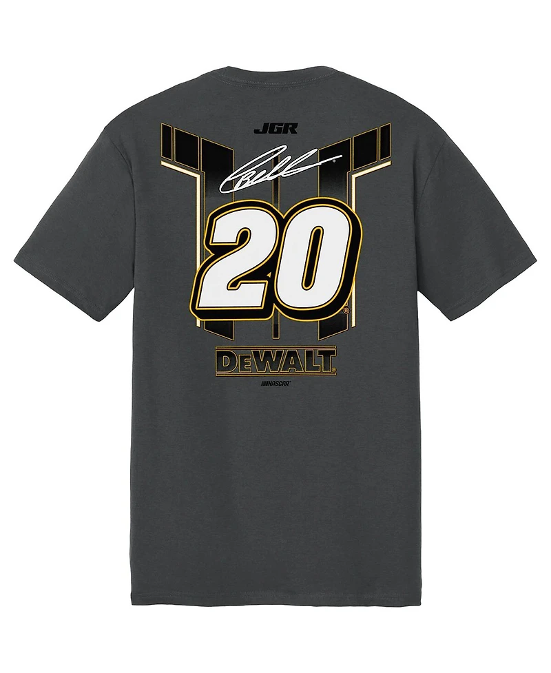 Joe Gibbs Racing Team Collection Men's Charcoal Christopher Bell DeWalt Tri-Blend T-Shirt