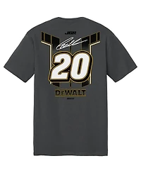 Joe Gibbs Racing Team Collection Men's Charcoal Christopher Bell DeWalt Tri-Blend T-Shirt
