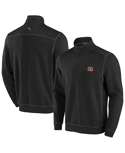 Tommy Bahama Men's Black Cincinnati Bengals Big Tall Tobago Bay Half-Zip Sweatshirt