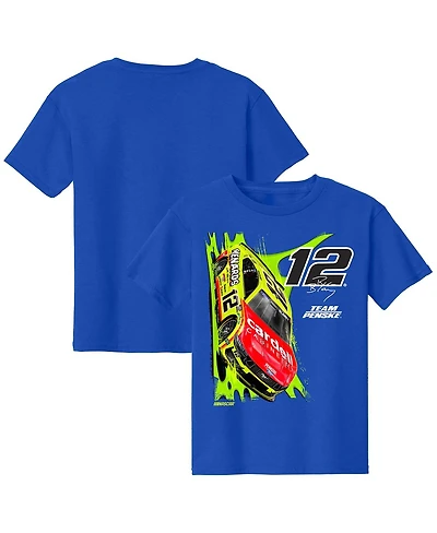 Team Penske Big Boys and Girls Royal Ryan Blaney Car T-Shirt