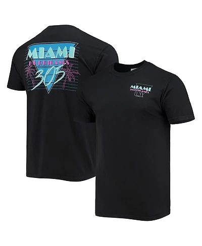 Image One Men's Black Miami Hurricanes Miami Vice 305 Comfort Color T-Shirt