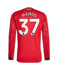 Adidas Men's Kobbie Mainoo Red Manchester United Home 2025/26 Replica Player Long Sleeve Jersey
