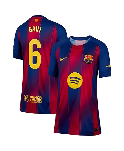 Nike Big Boys and Girls Gavi Blue Barcelona 2025/26 Home Replica Jersey