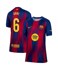 Nike Big Boys and Girls Gavi Blue Barcelona 2025/26 Home Replica Jersey