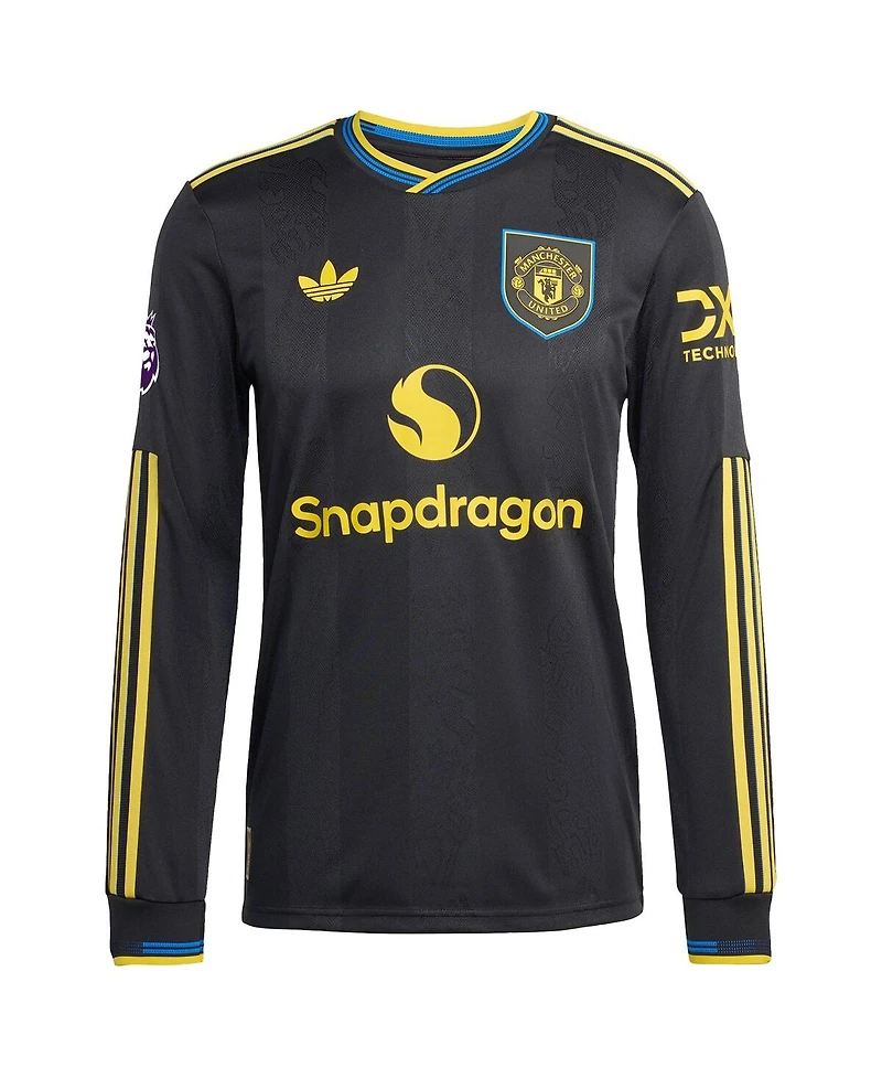 Adidas Men's Bruno Fernandes Black Manchester United 2025/26 Third Authentic Long Sleeve Player Jersey
