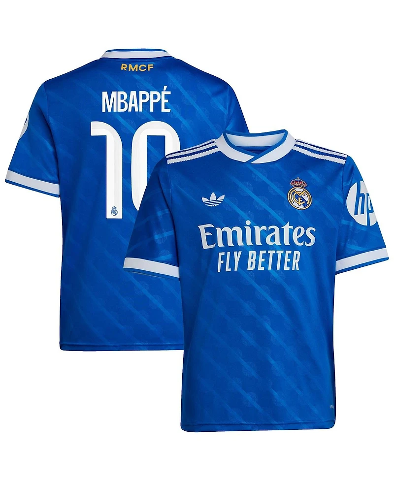Adidas Big Boys and Girls Kylian Mbappe Blue Real Madrid 2025/26 Third Replica Player Jersey