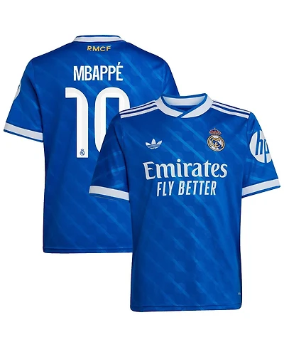 Adidas Big Boys and Girls Kylian Mbappe Blue Real Madrid 2025/26 Third Replica Player Jersey