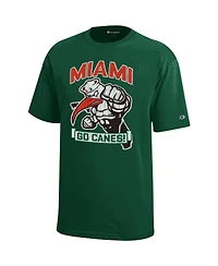 Champion Big Boys and Girls Green Miami Hurricanes Strong Mascot T-Shirt