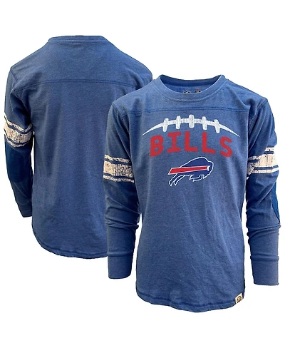 Wes & Willy Big Boys and Girls Royal Buffalo Bills Football Long Sleeve T-Shirt