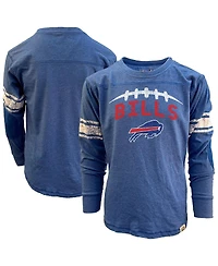 Wes & Willy Big Boys and Girls Royal Buffalo Bills Football Long Sleeve T-Shirt