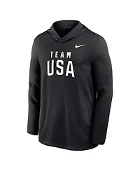 Nike Men's Black Lightweight Dri-fit Long Sleeve Hoodie T-Shirt