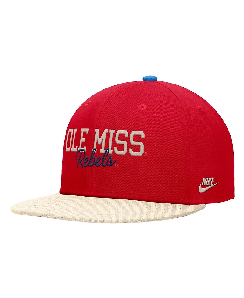 Nike Men's Red Ole Miss Rebels Script Pro Dri-fit Snapback Hat