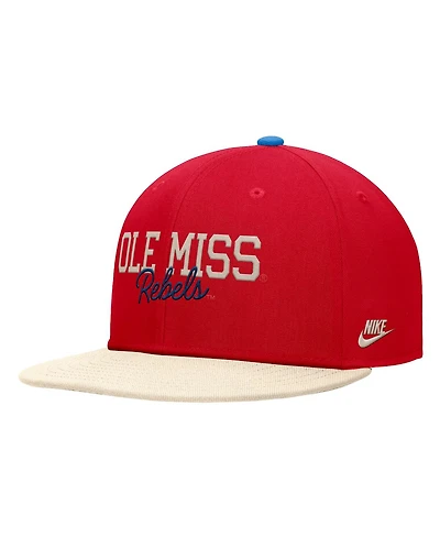 Nike Men's Red Ole Miss Rebels Script Pro Dri-fit Snapback Hat