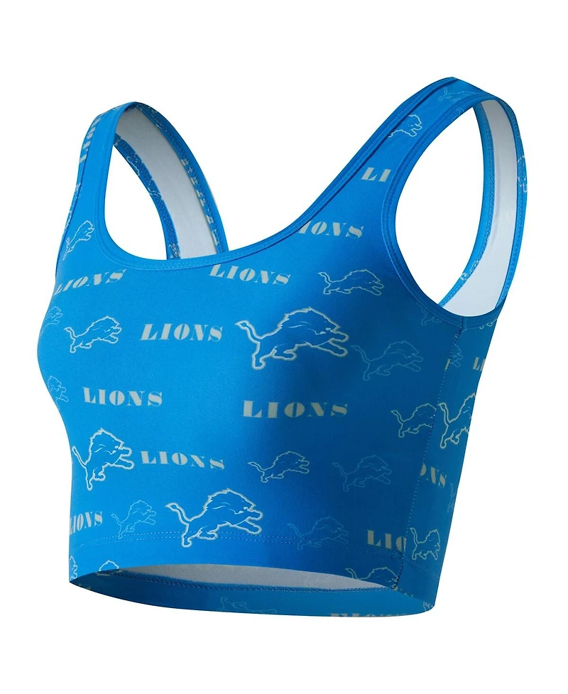 Concepts Sport Women's Blue Detroit Lions Mosaic Allover Print Bralette