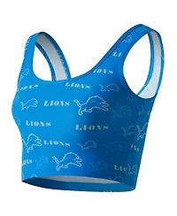 Concepts Sport Women's Blue Detroit Lions Mosaic Allover Print Bralette