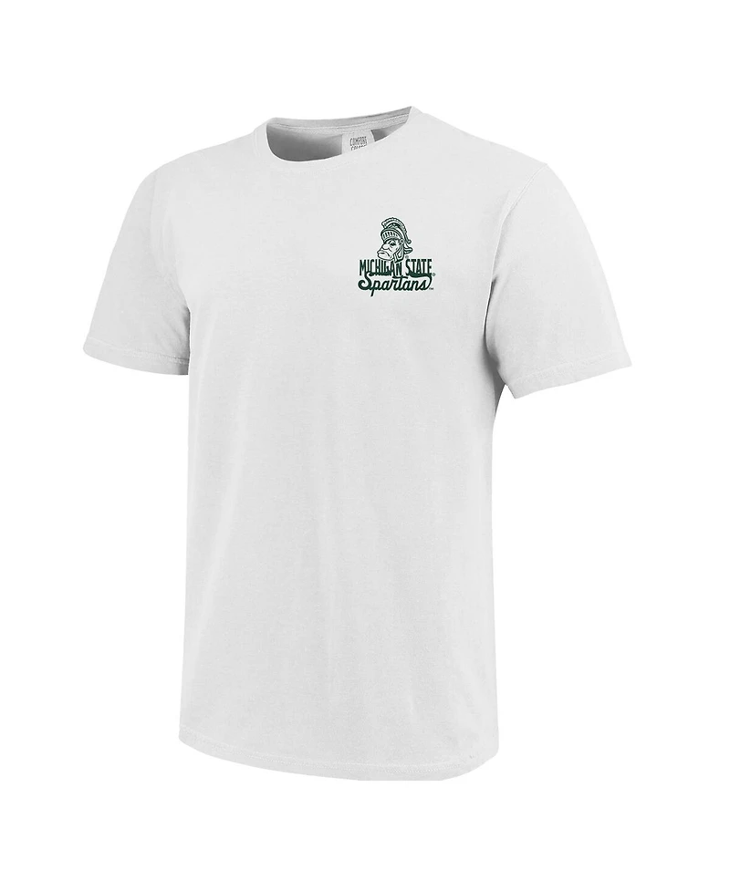 Image One Big Boys and Girls White Michigan State Spartans Comfort Colors Mascot Overlay T-Shirt