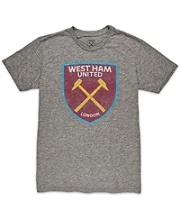 1863FC Men's Heather Gray West Ham United Color Crest Twisted Tri-Blend Slub T-Shirt
