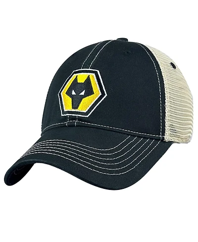 1863FC Men's Black Wolverhampton Wanderers Retro Trucker Adjustable Hat