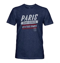 1863FC Men's Navy Paris Saint-Germain Signage Tri-Blend T-Shirt