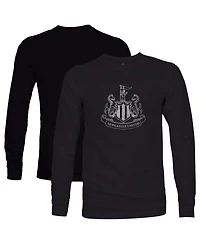 1863FC Men's Black Newcastle United Mono Badge Long Sleeve T-Shirt