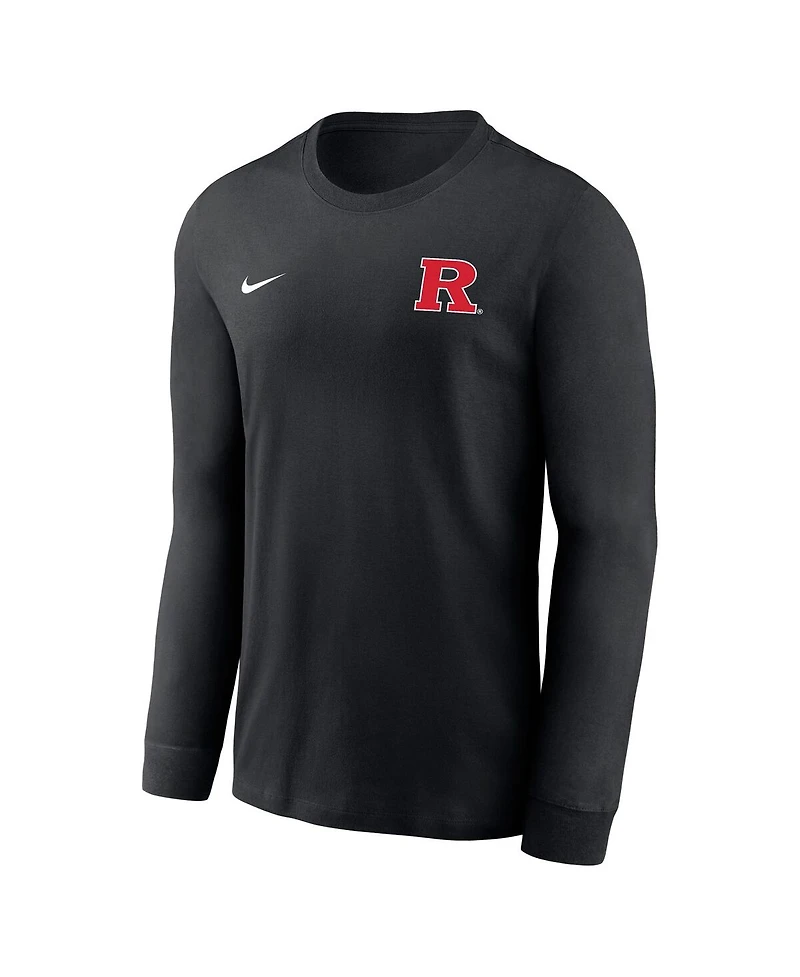 Nike Men's Black Rutgers Scarlet Knights Legend Dri-fit Long Sleeve T-Shirt