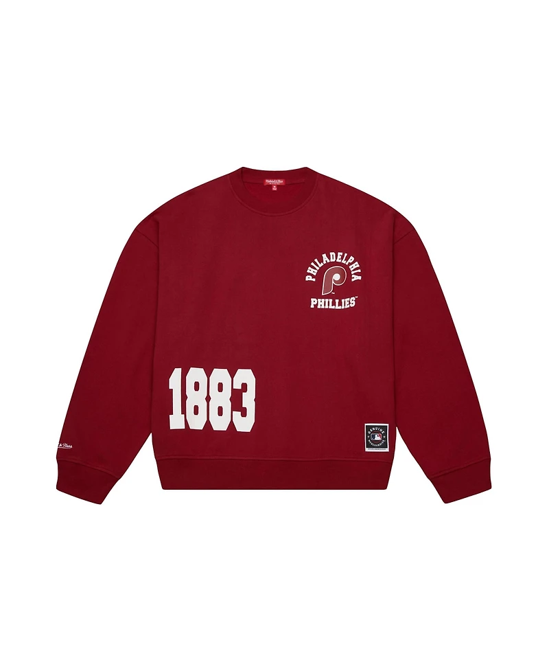Mitchell & Ness Women's Burgundy Philadelphia Phillies Crewneck Sweatshirt