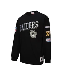 Mitchell & Ness Men's Black Oakland Raiders Training Camp Logos Long Sleeve T-Shirt