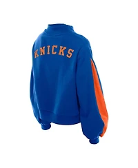 New Era Women's Blue York Knicks Sport Night Balloon Sleeves Sweatshirt