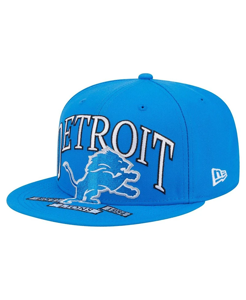 New Era Men's Blue Detroit Lions Oversized 59FIFTY Fitted Hat