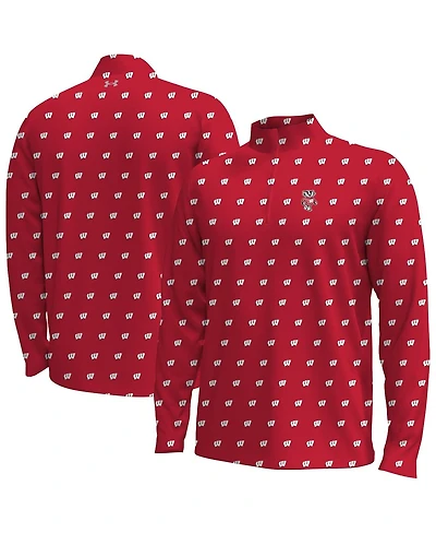 Under Armour Men's Red Wisconsin Badgers Gameday Armourfuse Half-Zip Jacket
