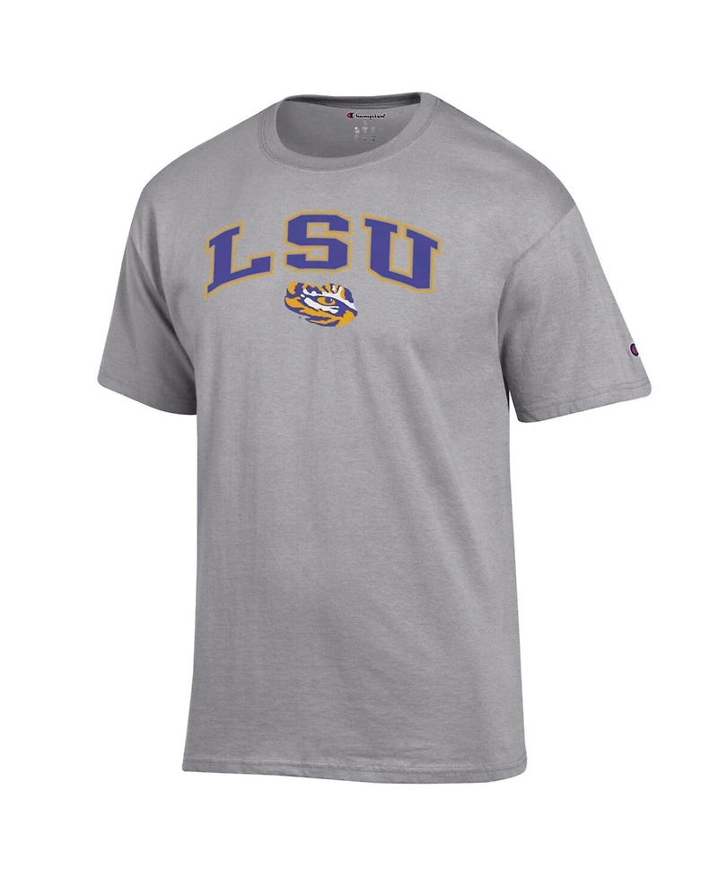 Champion Men's Heather Gray Lsu Tigers Arch Over Logo T-Shirt