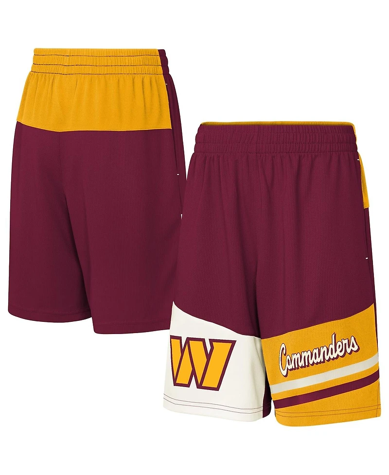 Outerstuff Big Boys and Girls Burgundy Washington Commanders Fandemonium Mesh Shorts