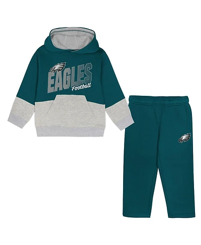 Outerstuff Toddler 2-Piece Midnight Green Philadelphia Eagles Lineman Fleece Hoodie and Pants Set
