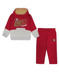 Outerstuff Toddler 2-Piece Scarlet San Francisco 49ers Lineman Fleece Hoodie and Pants Set
