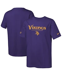 Nike Big Boys and Girls Purple Minnesota Vikings Sideline Team Issue T-Shirt