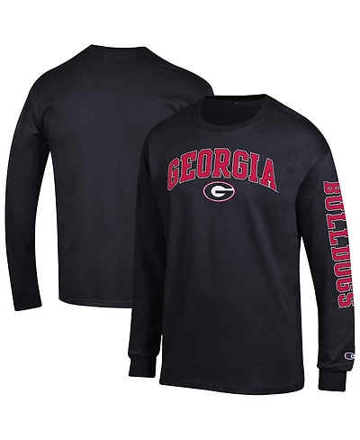 Champion Men's Black Georgia Bulldogs Arch Over Logo 2-Hit Long Sleeve T-Shirt