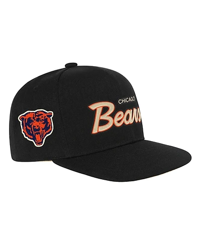 Mitchell & Ness Big Boys and Girls Black Chicago Bears Cream Team Script Snapback Hat