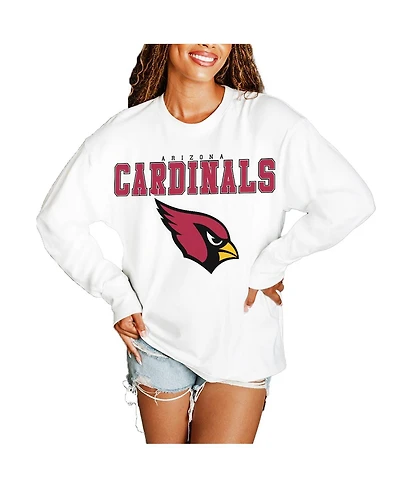 Gameday Couture Women's White Arizona Cardinals Big Goals Oversized Long Sleeve T-Shirt